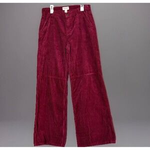 Arizona Burgundy Corduroy Wide Leg High Rise Pants Size 5 Granola Indie 90s Y2K